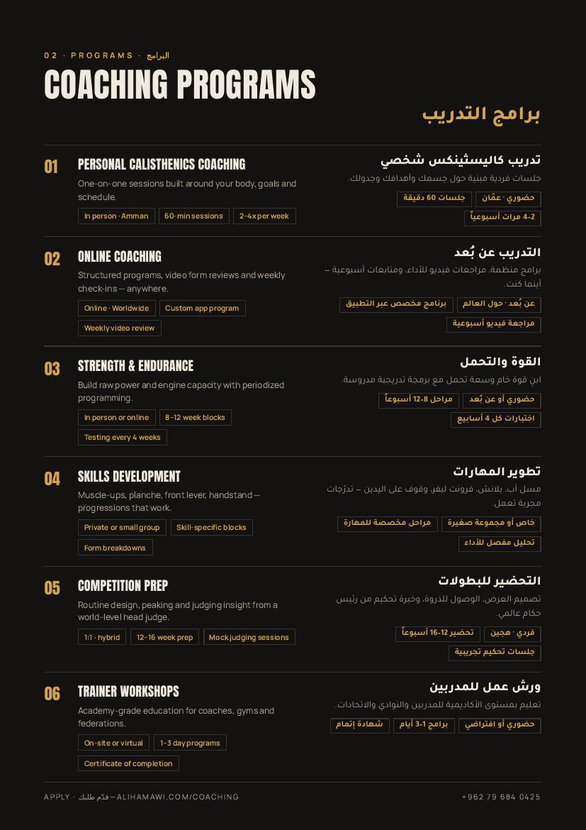Coaching programs